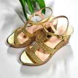 Kate Spade Shoes | Kate Spade Beautiful Platform Sandal, With A Braided Style, Color In Gold. | Color: Gold | Size: 7.5