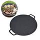 TOPINCN BBQ Grill Pan, Round Korean BBQ Grill Pan Iron Nonstick Grilling Tray BBQ Cast Iron Grill Pan for Outdoor Pork Belly Pancakes (36CM)