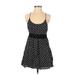 Lucca Couture Casual Dress - Mini: Black Polka Dots Dresses - Women's Size Small
