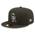 Men's New Era Black Colorado Rockies Team Logo 59FIFTY Fitted Hat