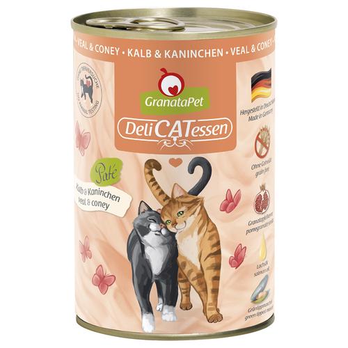 6 x 400 g Kalb & Kaninchen GranataPet DeliCatessen Katzenfutter nass