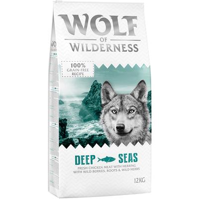 12 kg Wolf of Wilderness Adult "Deep Seas" - Hering: getreidefreies Hundefutter trocken