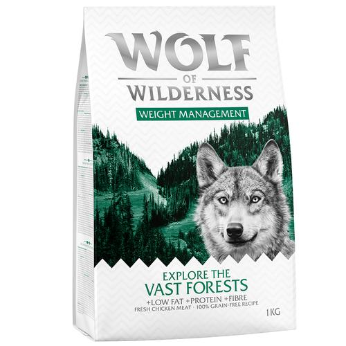 5 x 1 kg Weight Management Wolf of Wilderness getreidefreies Trockenfutter für Hunde