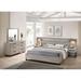 Roundhill Furniture Alvear Wallbed Bed with White LED Lights, Dresser, Mirror, and 2 Nightstands, Weathered Gray