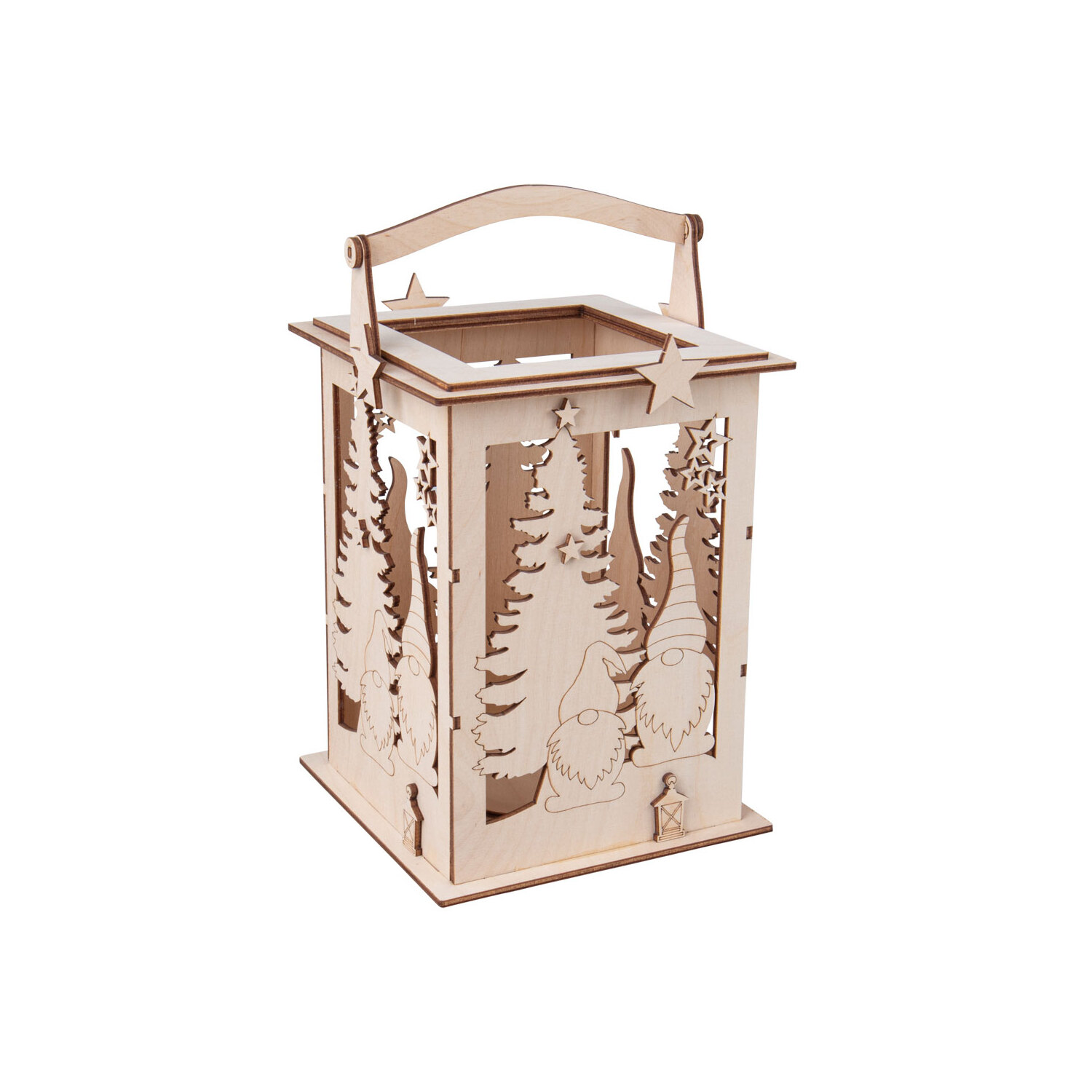 Kit de construction en bois lanterne "lutin", 15,3 x 15,3 x 26,5 cm