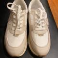 Madewell Shoes | Kickoff Trainer Sneakers In Neutral Colorblock Leather | Color: Tan/White | Size: 6.5