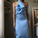 Zara Dresses | Blue Satin Zara Backless Maxi Dress | Color: Blue | Size: Xs