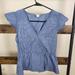 J. Crew Tops | J. By J Crew Peplum Blue Flutter Sleeve Chambray Wrap Top Size 0 | Color: Blue | Size: 0