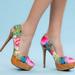 Jessica Simpson Shoes | Jessica Simpson Floral Platform Heels | Color: Tan | Size: 5.5