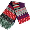 J. Crew Accessories | J Crew Patchwork Knit Wide Winter Scarf Fringe | Color: Purple/Red | Size: Os
