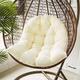 Hanging Egg Chair Cushion Pillow, Outdoor and Indoor Rattan Weave Hammock Chair Pads Soft Thicken Hanging Stand Cushion Cover Swing Hanging Basket Seat Cushion Patio Home (White)