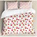 East Urban Home Microfiber Farmhouse/Country 4 Piece Duvet Cover Set Microfiber in Red | Queen Duvet Cover + 2 Pillow Shams | Wayfair