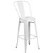 Flash Furniture 24" Patio Bar Stool Wood/Metal in White | 17.5 W x 17.5 D in | Wayfair CH-31320-30GB-WH-GG