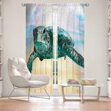 East Urban Home Corina Bakke - Sea Turtle 3 Room Darkening Thermal Outdoor Rod Pocket 2 Piece Curtain Panel Set in Blue/Green/Red | Wayfair