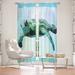 East Urban Home Corina Bakke - Sea Turtle 7 Room Darkening Thermal Outdoor Rod Pocket 2 Piece Curtain Panel Set in Blue/Green/Red | Wayfair