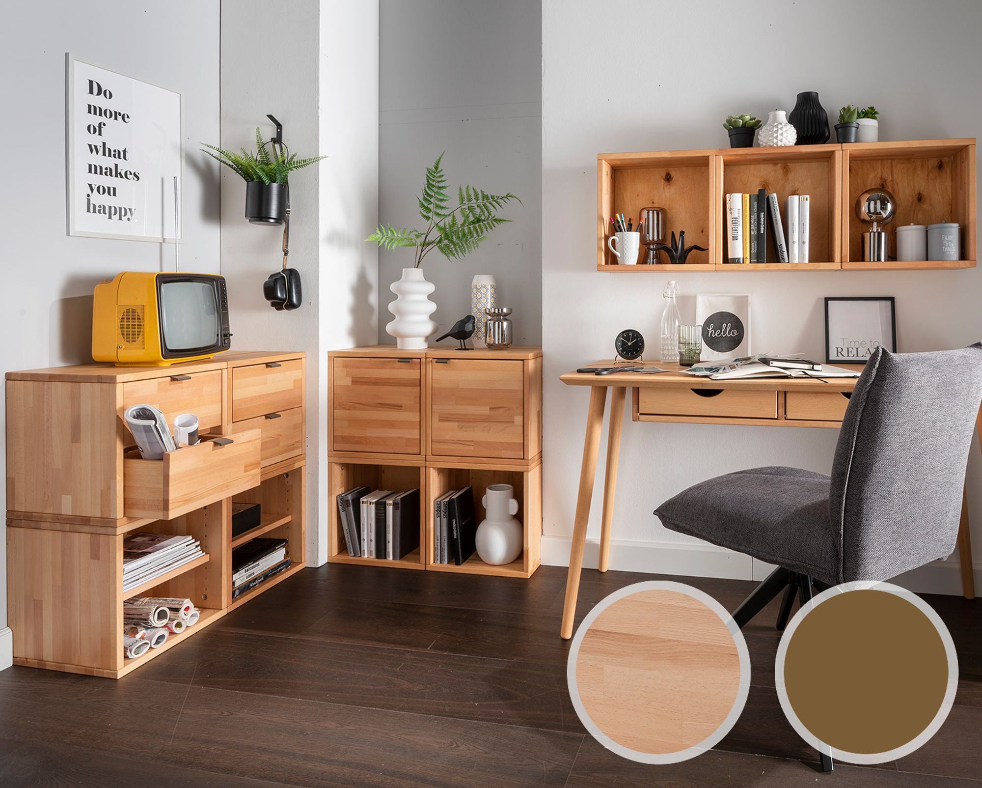 Massivholz »Marco« Würfelsystem Holztüre / Kernbuche