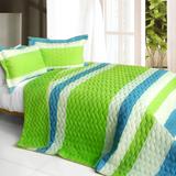 Glass Mask 3PC Patchwork Quilt Set (Full/Queen Size)