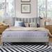 Queen/Full Size Upholstered Platform Bed Frame with Vertical Channel Tufted Headboard