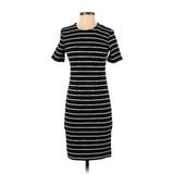 H&M Casual Dress - Sheath: Black Stripes Dresses - Women's Size Small