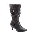 Wide Width Women's The Millicent Wide Calf Boot by Comfortview in Black (Size 8 1/2 W)
