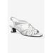 Women's Tristen Sandal by Easy Street in Silver Satin (Size 7 1/2 M)