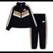 Nike Matching Sets | Nike Toddler Unisex Black Gold Striped Joggers Zip Up Jacket Tracksuit | Color: Black/Gold | Size: 12 Months