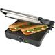 Bourgini Classic Panini Grill Plus, Tischgrill, Sandwichmaker, Antihaftbeschichteter Toaster für 2 Sandwiches, 29 x 23 cm, Klappbar, ‎2000 Watt, Edelstahl