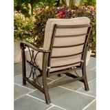Four Aluminum Black Deep Seating Rocking Patio Club Chairs with Cushions