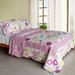 Colorful Bubble Cotton 3PC Vermicelli-Quilted Patchwork Quilt Set (Full/Queen Size)