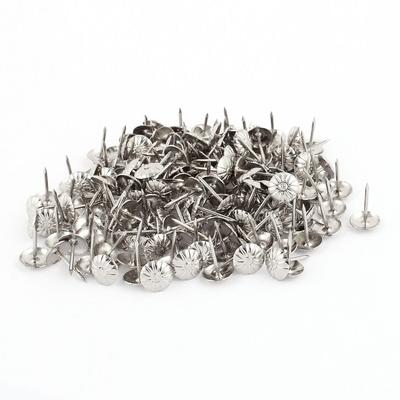 7/16-inch Dia Chrysanthemum Nail Pushpin Upholstery Tack Silver Tone 200pcs - Silver Tone