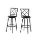 32" x 32" x 88" Black Metal Foam LeatherLook Barstool 2pcs - 32" x 32" x 88"