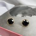 Kate Spade Jewelry | Kate Spade Stud Black And Gold Rhinestone 3/4” | Color: Black/Gold | Size: Os