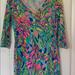 Lilly Pulitzer Dresses | Lilly Pulitzer Dress Aqua Pink Yellow Green Blue Leaves Size Extra Small. | Color: Blue/Green/Pink/Red/Yellow | Size: Xs