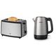 WMF Bueno Edition Toaster Edelstahl, Doppelschlitz Toaster mit Brötchenaufsatz, 2 Scheiben, 7 Bräunungsstufen, edelstahl matt & Philips Domestic Appliances HD9350/90 Wasserkocher, 1.7 l, schwarz