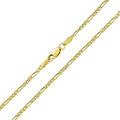 Bling Jewelry Unisex Thin Solid Yellow Gold Figaro Chain Necklace For Men Women Nickel-Free 1.8 MM 24 Inch