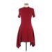 Susana Monaco Casual Dress - Fit & Flare: Red Dresses - Women's Size Medium