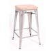 17 Stories Adonis 26" Patio Bar Stool Metal in Brown/Gray/White | 26 H x 17 W x 17 D in | Wayfair D92932396FE74303AB6B08233C006795