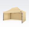 Faltpavillon 3x4,5m - mit 3 Wänden - Beige