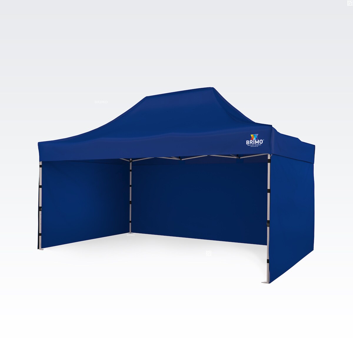 Gartenzelt 3x4,5m - mit 3 Wänden - Blau Image