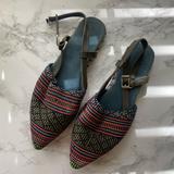 Free People Shoes | Free Ethnic People Embroidery Espadrille Sandals | Color: Green | Size: 7
