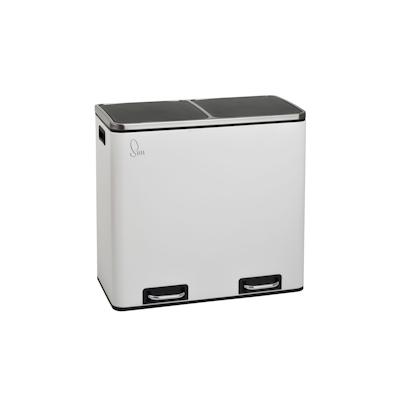 SVITA TM2X24 Mülleimer Papierkorb 48L Abfalleimer Mülltrennung Weiß Image