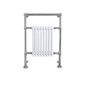 AQUAWORLD Traditional Victorian Style Bathroom Heated Towel Rail Using Low Carbon Steel With 8 White Radiator Bars Wall Mounted Towel Warmer 950 x 685 x 161 MM (White)