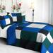 Vermicelli-Quilted Patchwork Geometric Quilt Set Full/Queen