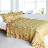 Harvest Season Cotton 3PC Vermicelli-Quilted Patchwork Quilt Set (Full/Queen Size)