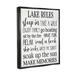 Stupell Industries Motivational Lake Rules Sign Text Styles Black Canvas Wall Art By Daphne Polselli Canvas in White | Wayfair aa-907_ffb_16x20