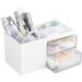 Rebrilliant Kamelo Desk Organizer Plastic in White | 3.54 H x 6.8 W x 3.54 D in | Wayfair 312F2420058E41E7961CD0C8FC41237D