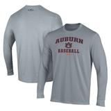 Men's Under Armour Gray Auburn Tigers Baseball Performance Long Sleeve T-Shirt
