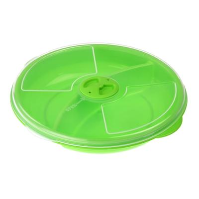 YBM Home Two Compartment Microwave Tray with Cover