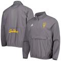 Men's adidas Gray Arizona State Sun Devils Strategy Stadium AEROREADY Woven Half-Zip Jacket