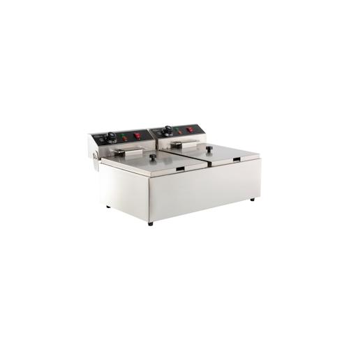 Chefgastro Elektro Tischfritteuse 2×6 Liter BxTxH 590x440x290mm